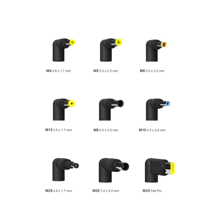 AISENS Carregador 65 W Automatico Universal Multitension Per a Portatil Amb 9 Connectors + USB-A QC.3.0