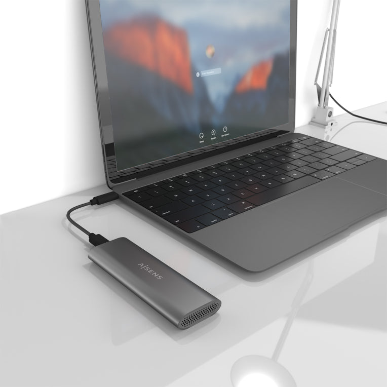 Carcasa para disco duro externo AISENS ASM2-015GR, carcasa para unidade de estado sólido (SSD) M.2, gris