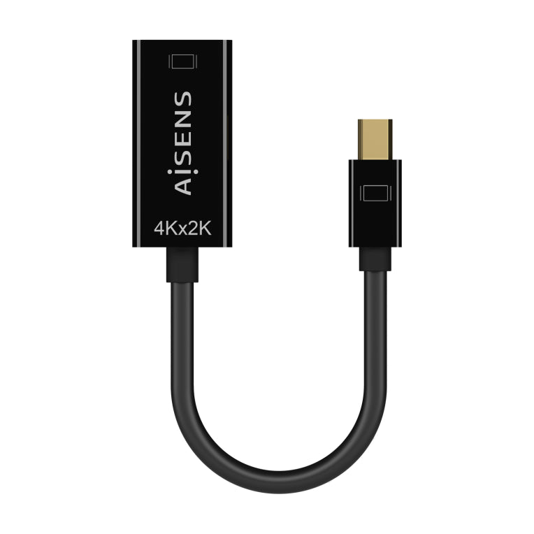 AISENS Conversor Mini DP V1.2 a HDMI V1.4 4K@30Hz. MDP/M-HDMI A/H. Negre. 15CM