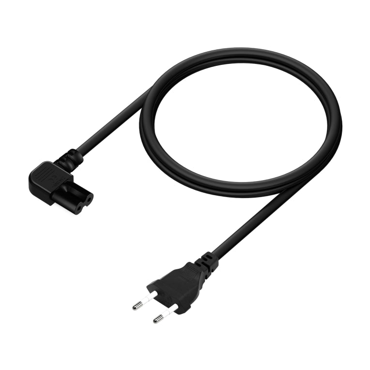AISENS Cable Alimentación Acodado Forma 8. CEE7/16/M-C7/H. Negro. 1.8M