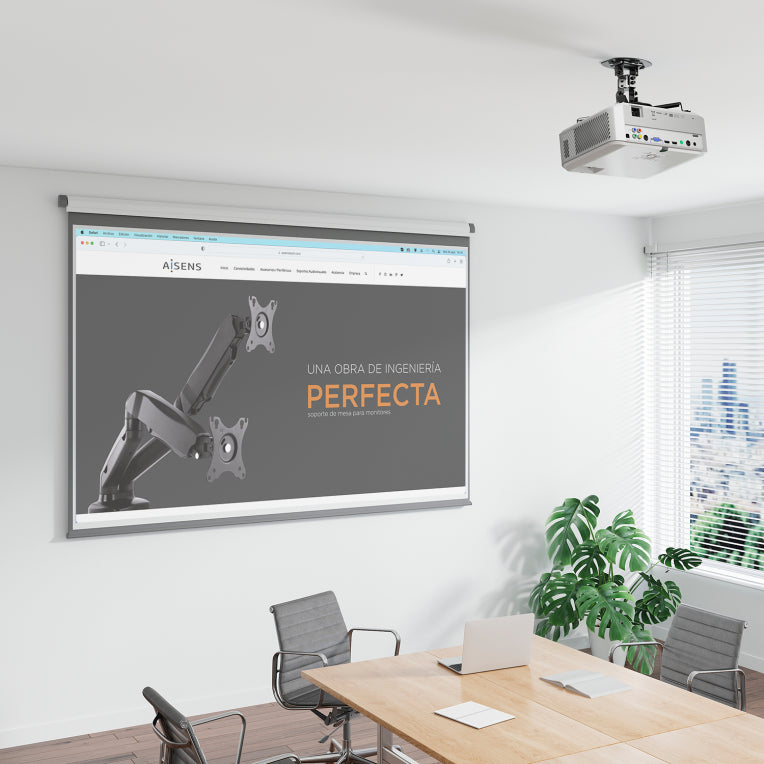 AISENS Soporte Universal Giratorio. Inclinable de Techo para Proyector 13.5Kg. Negro