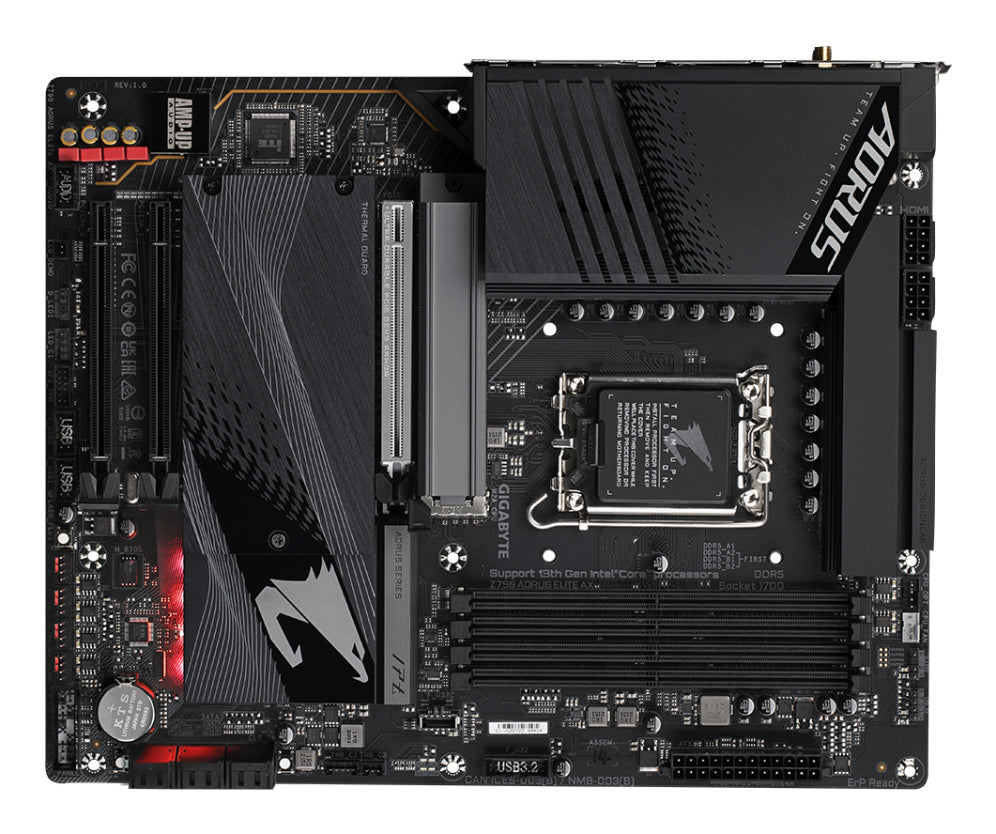 GIGABYTE Z790 AORUS ELITE AX Placa base - Soporta CPUs Intel Core de 14ª generación. 16*+2+1 fases de VRM digital. hasta 7600MHz DDR5 (OC). 4xPCIe 4.0 M.2. Wi-Fi 6E. LAN de 2.5GbE. USB 3.2 Gen 2x2