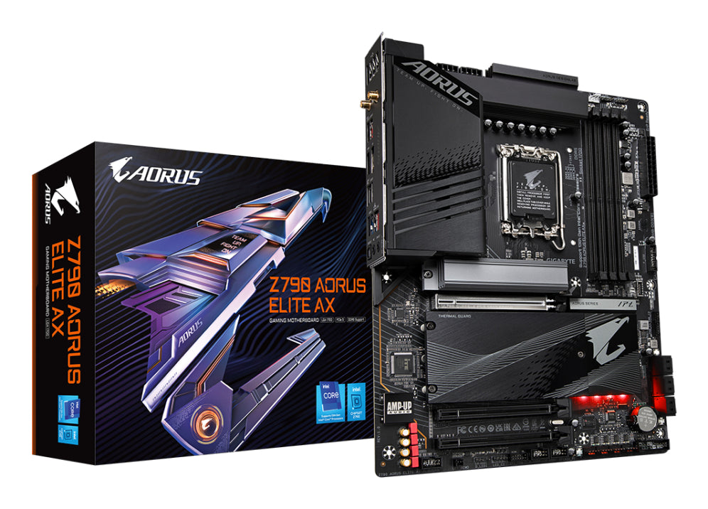 GIGABYTE Z790 AORUS ELITE AX Placa base - Soporta CPUs Intel Core de 14ª generación. 16*+2+1 fases de VRM digital. hasta 7600MHz DDR5 (OC). 4xPCIe 4.0 M.2. Wi-Fi 6E. LAN de 2.5GbE. USB 3.2 Gen 2x2