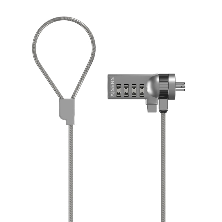 AISENS Cable de Seguridad con Cerradura de Combinacion para Ordenador. Monitor. Portatil 1.5M