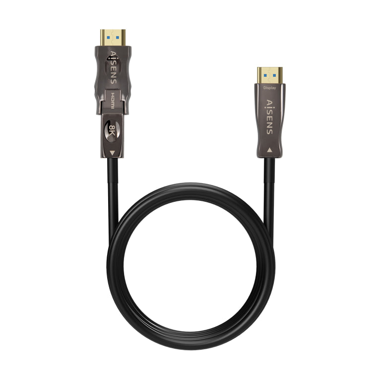 AISENS Cable Hdmi V2.1 AOC Desmontable Ultra Alta Velocidad / Hec 8K@60Hz 4K@120Hz 4:4:4 48Gbps. A/M-D/A/M. Negro. 15M