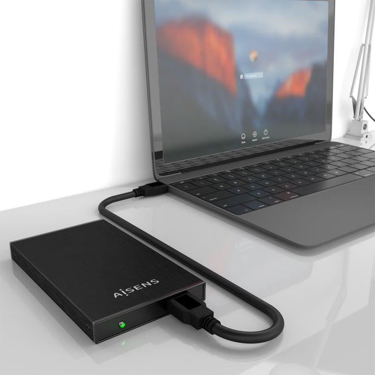 Caixa externa AISENS 2.5? ASE-2523B 9.5MM SATA a USB 3.0/USB3.1 XEN. 1. Negra