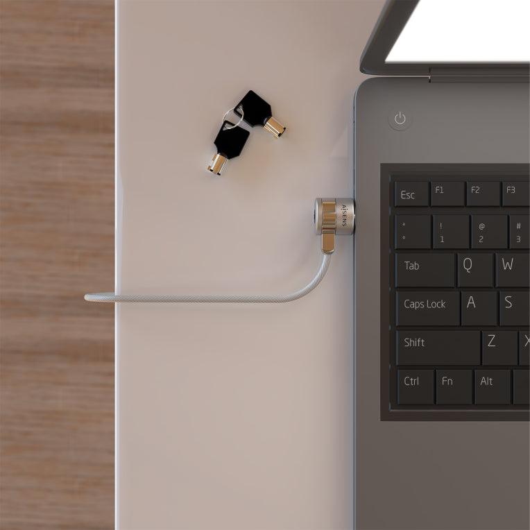 AISENS Cable de Seguridad con Cerradura de Llave para Ordenador. Monitor. Portatil 1.5 m