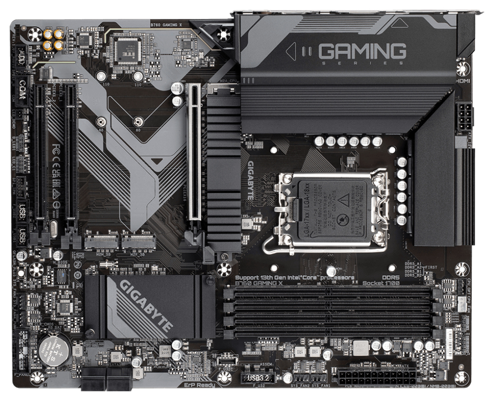 GIGABYTE B760 GAMING X Placa Base - Compatible con procesadores Intel Core de 14ª generación. VRM digital de 8+1+1 fases. hasta 7600MHz DDR5 (OC). 3x PCIe 4.0 M.2. 2.5GbE LAN. USB 3.2 Gen 2 - detalle