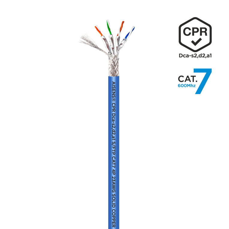 AISENS Cable de Red RJ45 LSZH CPR Dca CAT.7 600 MHZ S/FTP AWG23. Azul. 100 m