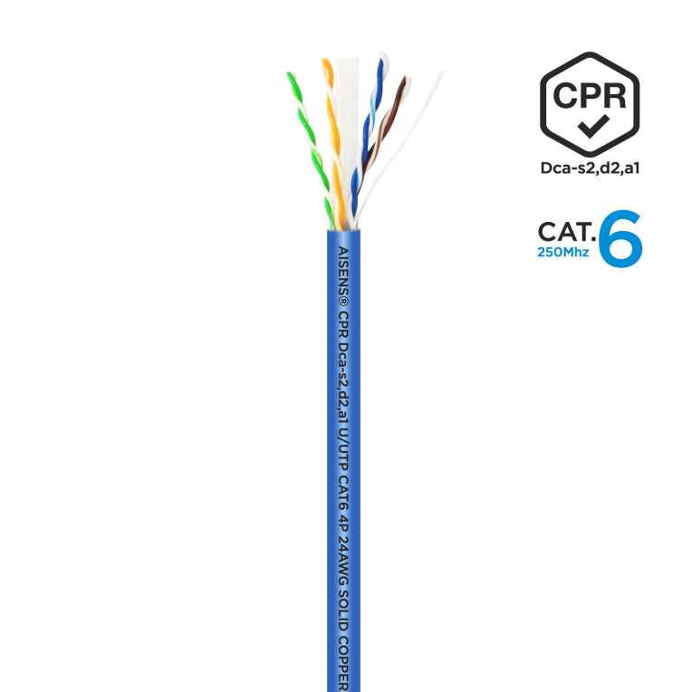 AISENS Cable de Red RJ45 LSZH CPR Dca CAT.6 UTP AWG24. Azul. 100 m