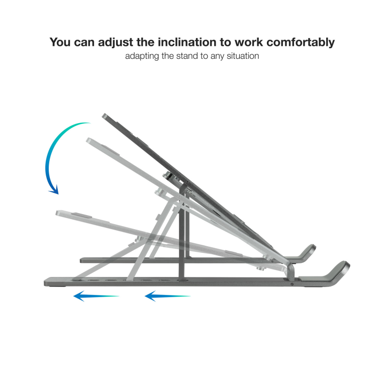 TooQ Soporte Elevador para Portátiles. Tablets. Móviles y Libros. Gris - detalle