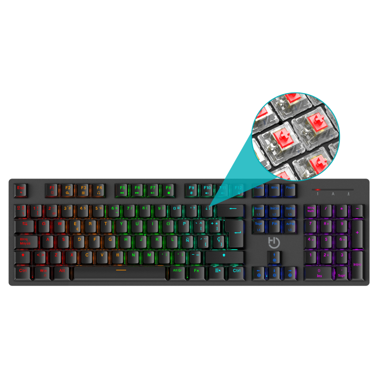 Hiditec GK400 ARGB teclado Juego USB Negro - detalle
