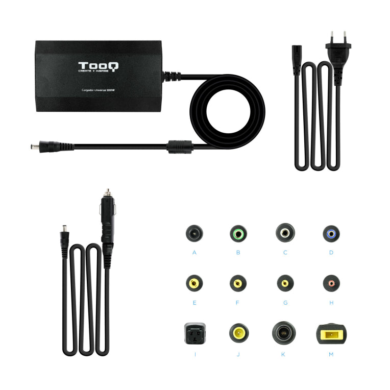 TooQ TQLC-100BS01M adaptador e inversor de corriente Auto/Interior Negro
