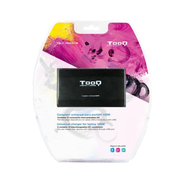 TooQ TQLC-100BS01M adaptador e inversor de corriente Auto/Interior Negro