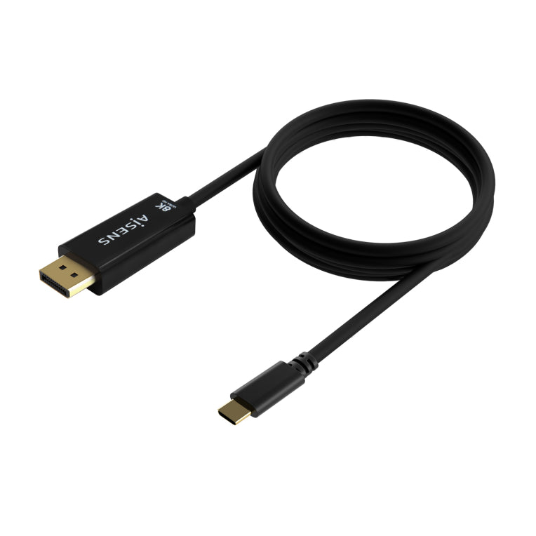 Cable conversor AISENS USB-C a DisplayPort 8K@60Hz. USB-C/M-DP/M. Negro. 1,8 m.