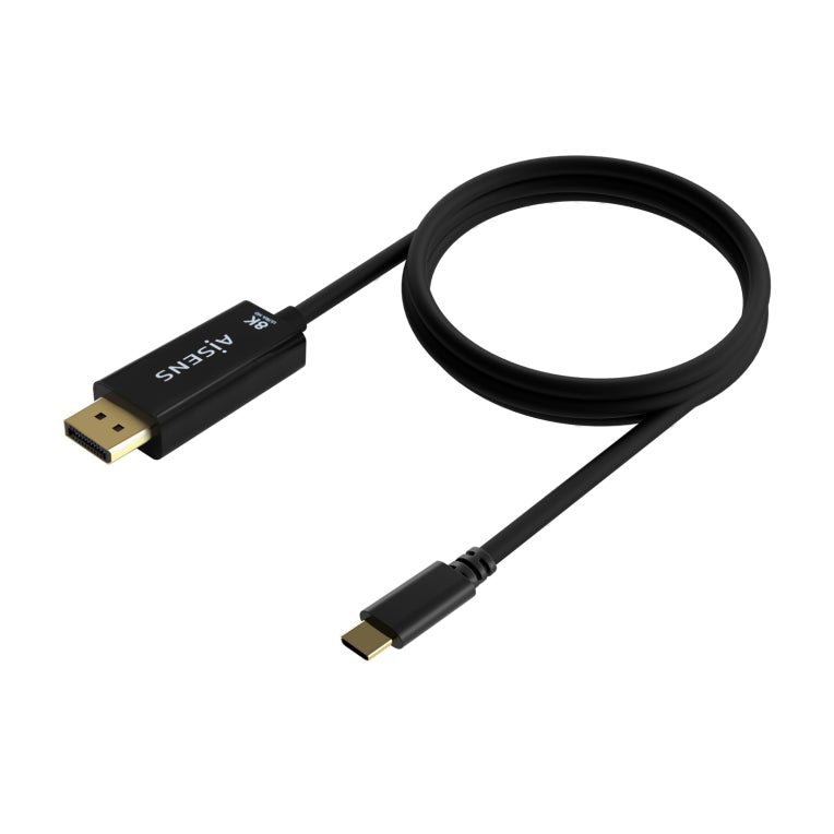 Cable conversor AISENS USB-C a DisplayPort 8K@60Hz. USB-C/M-DP/M. Negro. 0,8 m.