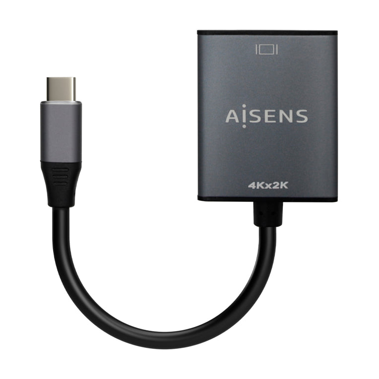 AISENS Conversor Aluminio USB-C A HDMI 4K@30Hz. USB-C/M-HDMI/H. Gris. 15cm