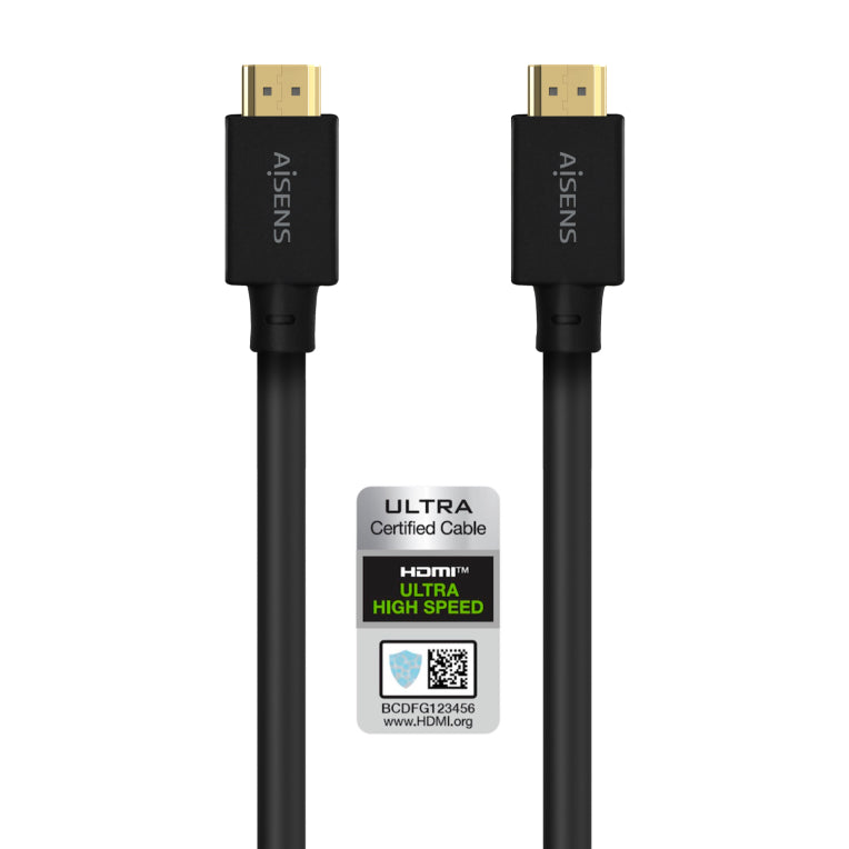 AISENS Cable HDMI V2.1 Ultra Alta Velocidad / Hec 8K@60Hz 48Gbps. A/M-A/M. Negro. 5.0M