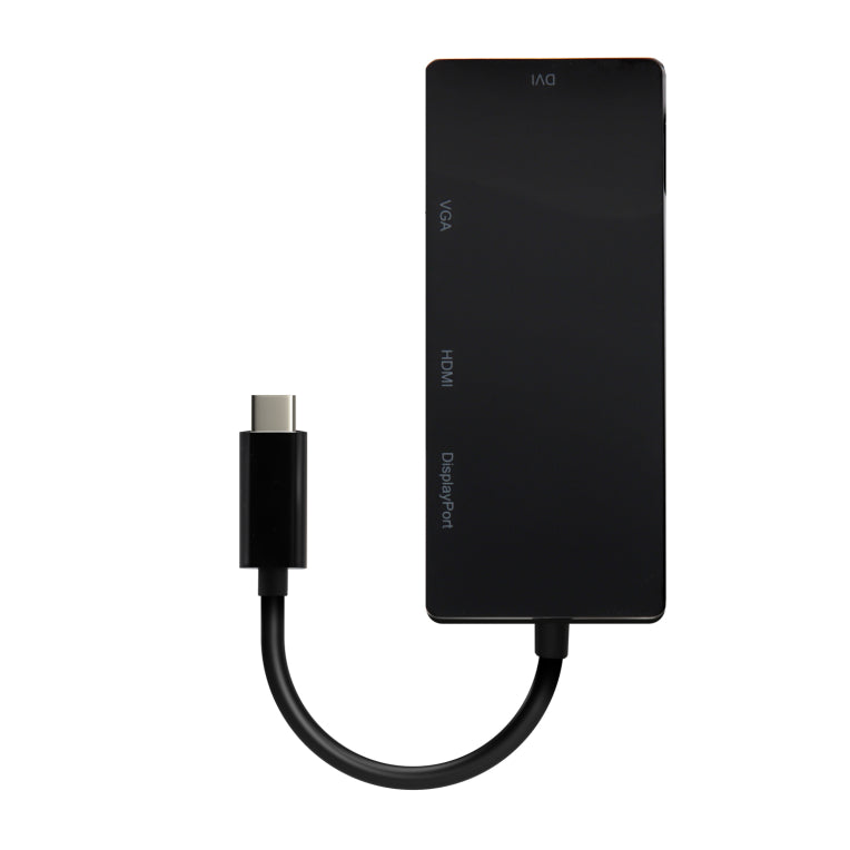 AISENS Conversor USB-C A DP/DVI/HDMI/VGA. USB-C/M-DP/H-DVI/H-HDMI/H-Vga/H. Negre. 15cm