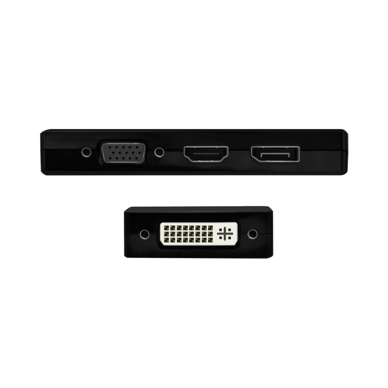 AISENS Conversor USB-C A DP/DVI/HDMI/VGA. USB-C/M-DP/H-DVI/H-HDMI/H-Vga/H. Negro. 15cm