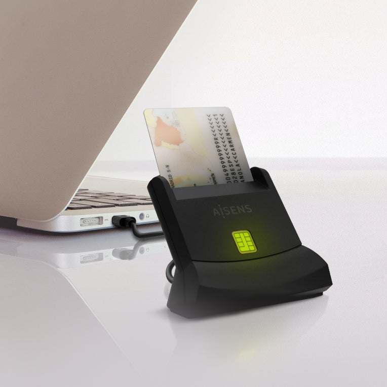 AISENS Lector de Tarjeta Inteligente DNI. Negro