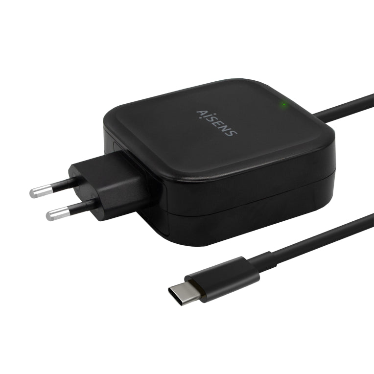 AISENS Cargador 65W PD3.0 QC3.0 1XUSB-C 1.2M. Negro