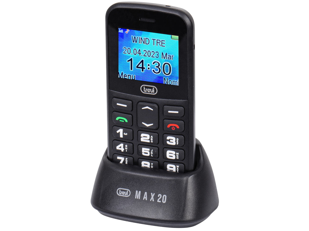 Trevi Max 20 4.5 cm (1.77") 160 g Negro Teléfono para personas mayores