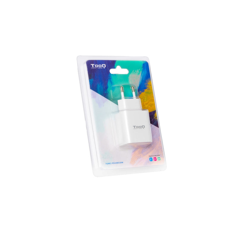 TooQ Carregador de Paret USB-C PD20W. Blanc