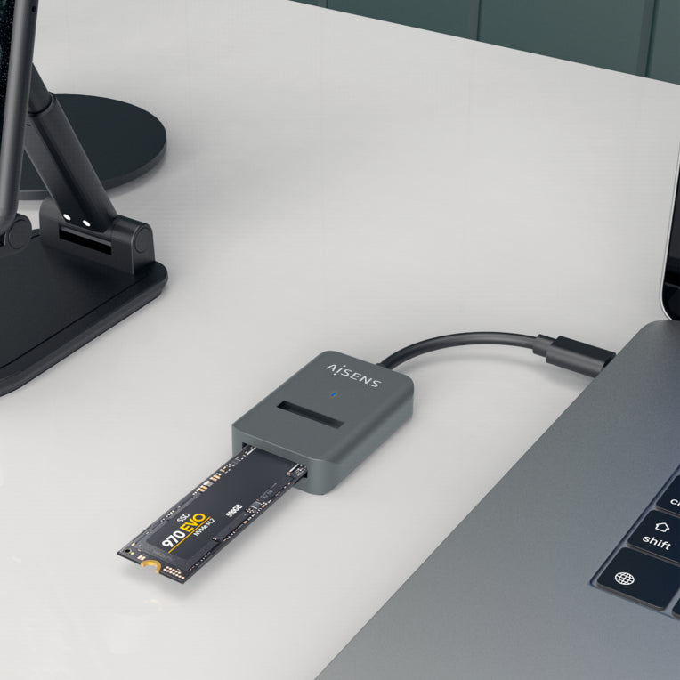 AISENS USB-C Dock M.2 (NGFF) ASUC-M2D012-GR SATA/NVMe A USB3.1 Gen2. Gris