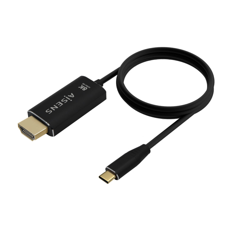 AISENS Cable Conversor Alumini USB-C A HDMI 2.1 8k@60Hz. USB-C/M-HDMI/M. Negre. 1.0m