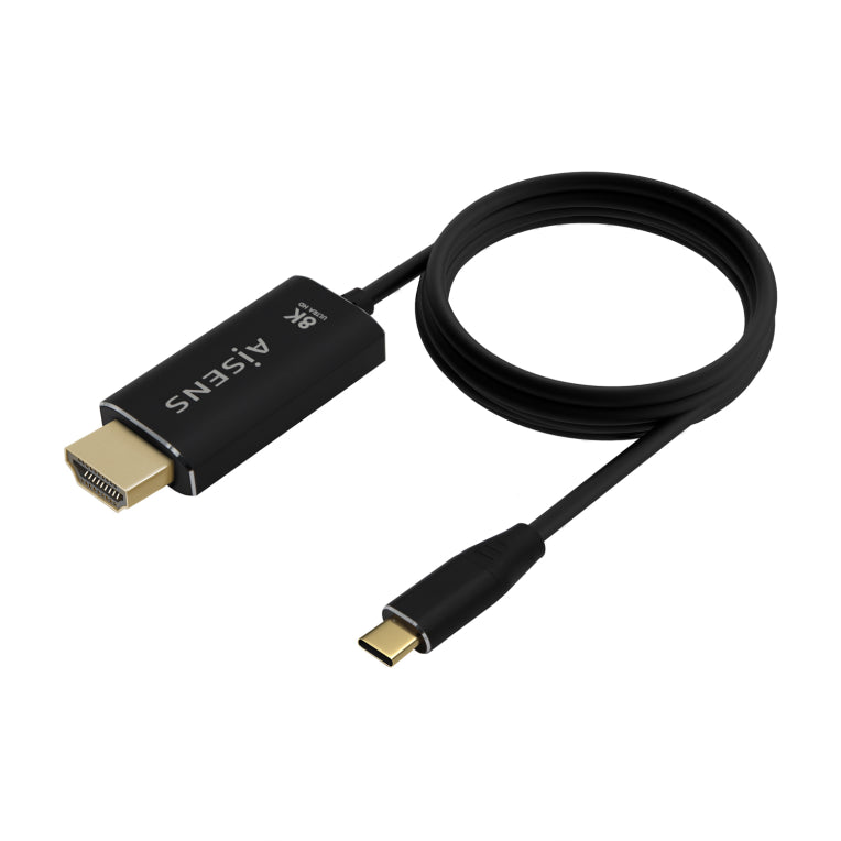 AISENS Cable Conversor Aluminio USB-C A HDMI 2.1 8k@60Hz. USB-C/M-HDMI/M. Negro. 2.0m