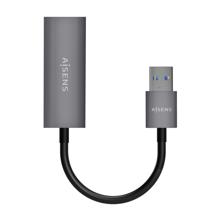 AISENS Conversor USB 3.0 A Ethernet Gigabit 10/100/1000 Mbps. Gris. 15cm