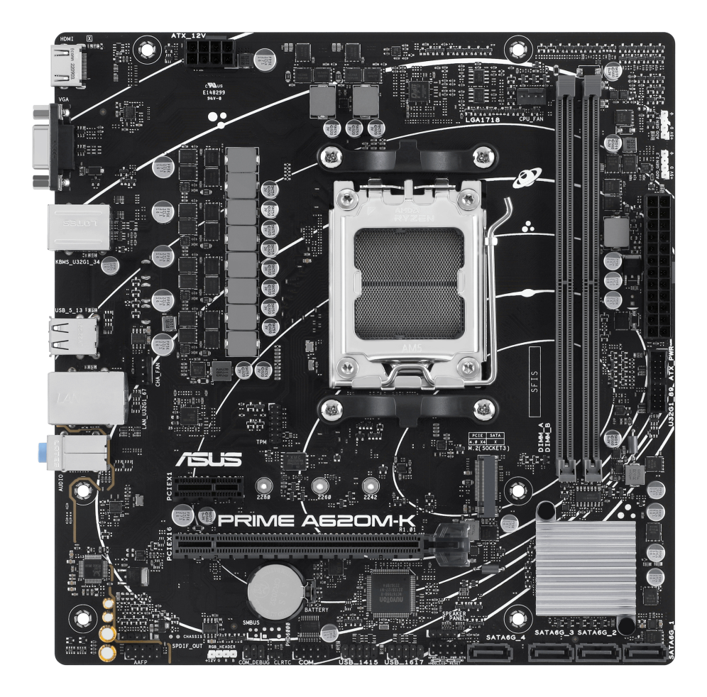ASUS PRIME A620M-K AMD A620 Zócalo AM5 micro ATX - detalle
