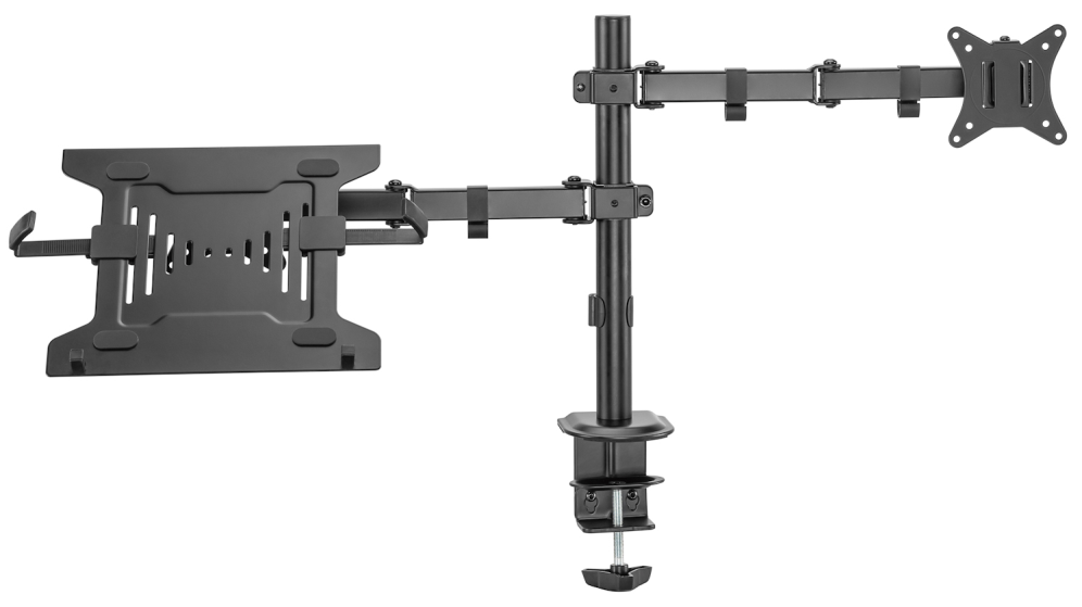 Ewent EW1519 soporte para ordenador portátil Soporte de mesa con estante para ordenador portátil y brazo para monitor Negro 39.6 cm (15.6") - detalle