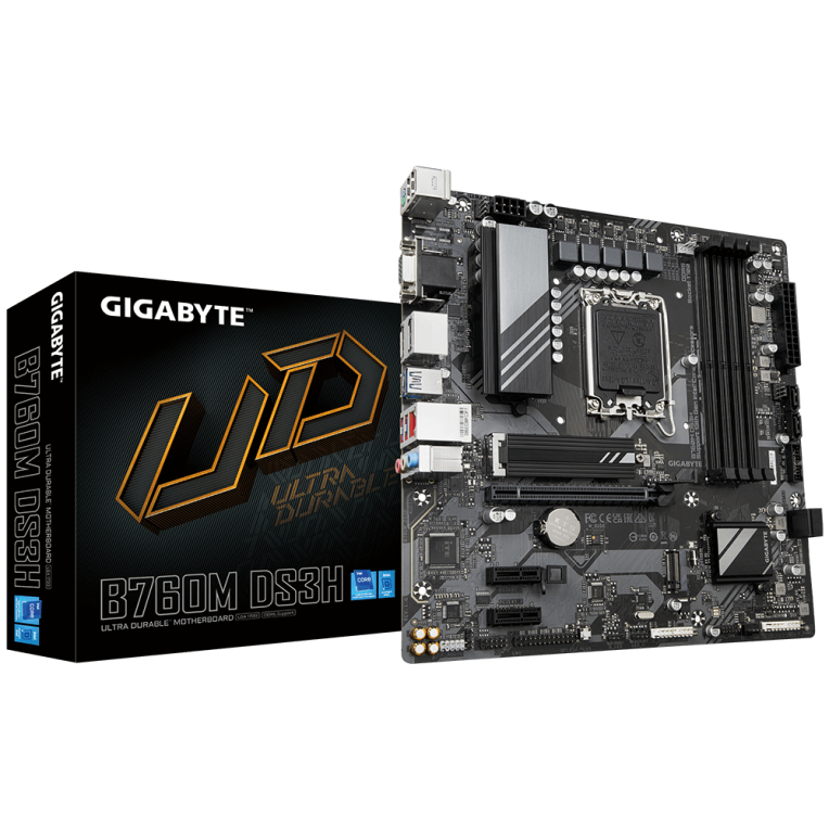 GIGABYTE B760M DS3H placa base Intel B760 Express LGA 1700 micro ATX - detalle