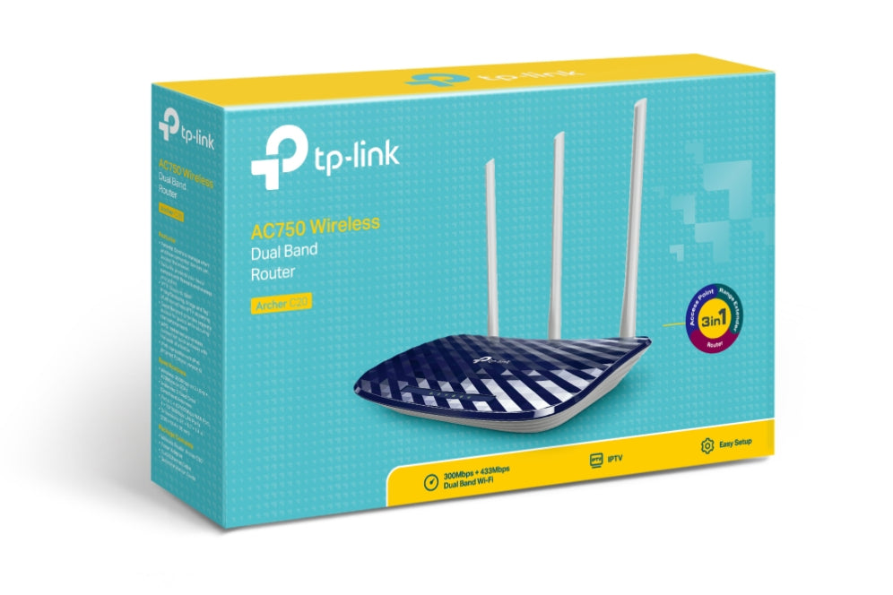 TP-Link AC750 router sense fil Ethernet ràpid Doble banda (2.4 GHz / 5 GHz) Negre. Blanc