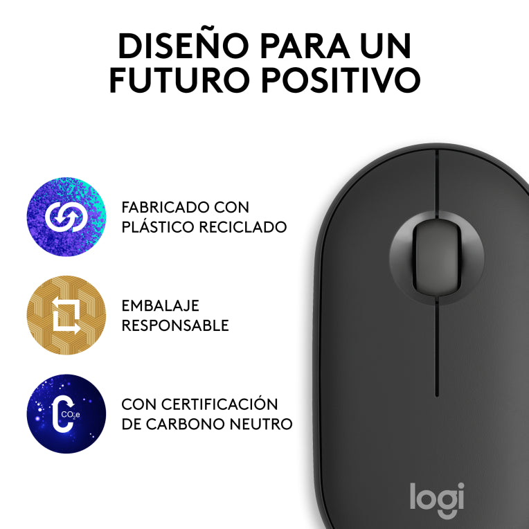 Logitech 910-007015 ratón Viajes Ambidextro RF Wireless + Bluetooth Óptico 4000 DPI