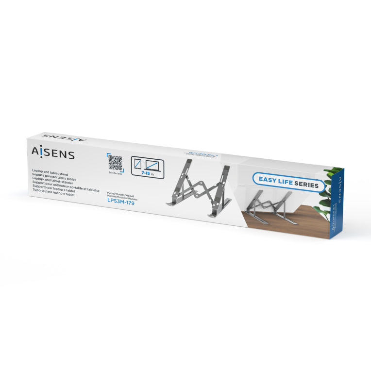 AISENS Soporte de Sobremesa Ajustable para Portatil / Tablet. Gris