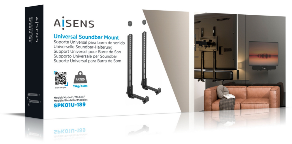 AISENS Soporte Universal para Barra de Sonido. Negro - detalle