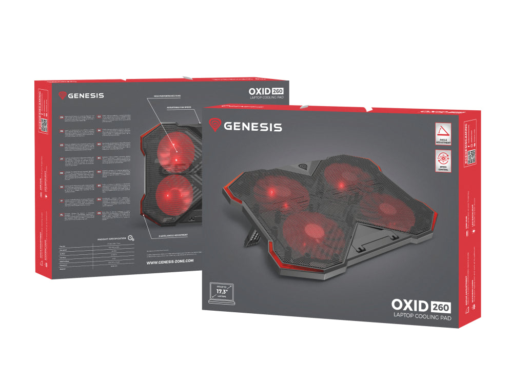 GENESIS Oxid 260 almohadilla fría 43.9 cm (17.3") 1010 RPM Negro. Rojo
