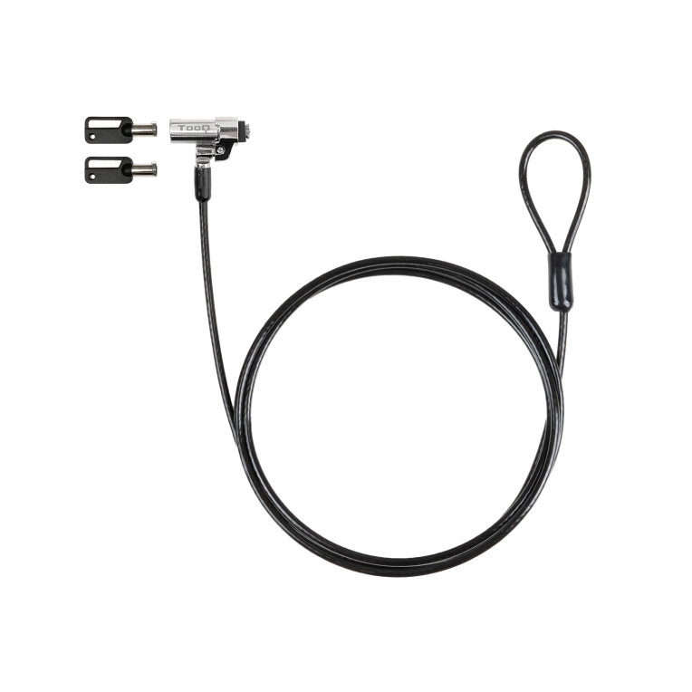 TooQ Cable de Seguridad Tipo NANO con Llave para Portátiles 1.5 metros. Gris Oscuro - detalle