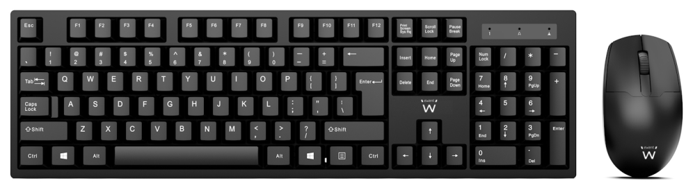 Ewent EW3281 teclado Ratón incluido Universal RF inalámbrico QWERTY Español Negro - detalle