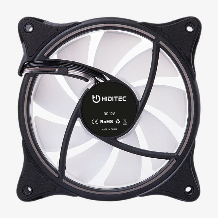 Hiditec N18 ARGB Carcasa del ordenador Ventilador 12 cm Negro