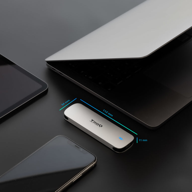TooQ Caja Externa para SSD M.2 NGFF. Plata
