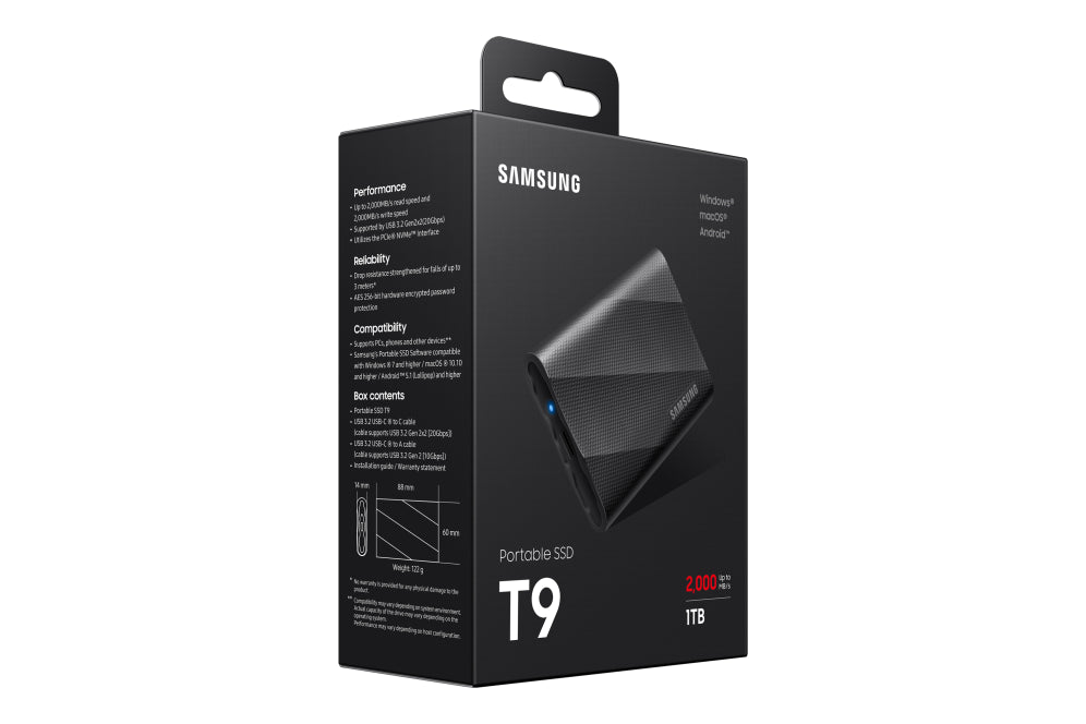 Samsung MU-PG1T0B 1 TB USB Tipo C 3.2 Gen 2 (3.1 Gen 2) Negro
