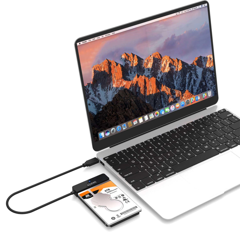 AISENS Adaptador SATA a USB-C USB3.0/USB3.1 Gen1 para Discos Duros 2.5?. Negro