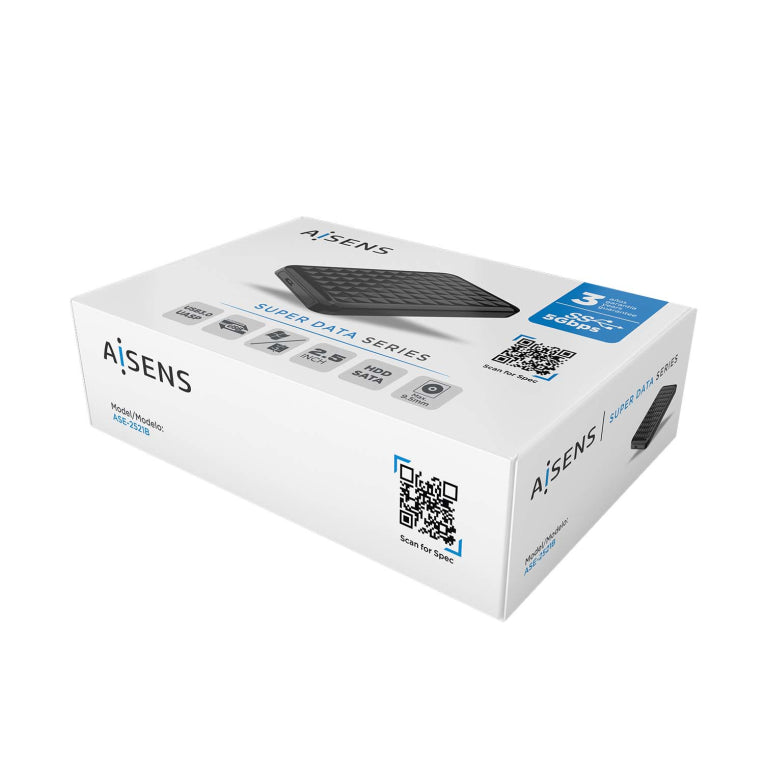 AISENS Caja Externa 2.5? 9.5mm SATA a USB3.0/USB3.1 Gen1. Negra