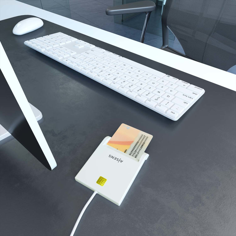 AISENS Lector de Tarjeta Inteligente DNI. Blanco