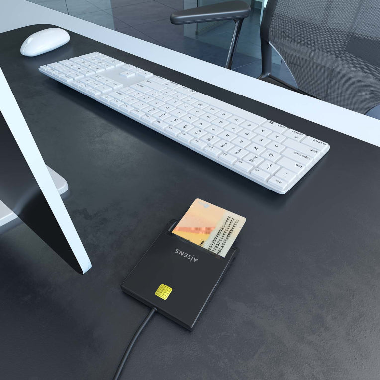 AISENS Lector de Tarjeta Inteligente DNI. Negro