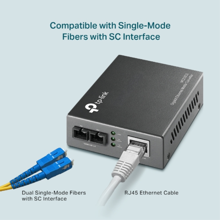 TP-Link MC210CS convertidor de medio 1000 Mbit/s 1310 nm Monomodo Negro - detalle